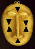 Maschera baoul in oro rappresentante lo spirito di un defunto